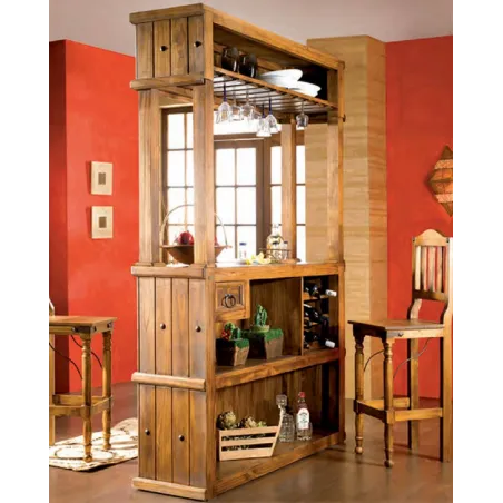 BARRA DE BAR ACAPULCO EN MADERA MACIZA DE PINO