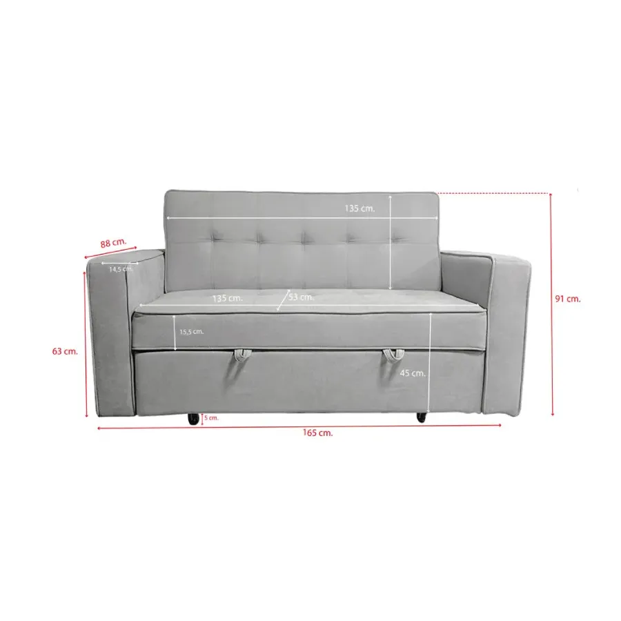Sofá cama Rol 165 cm.