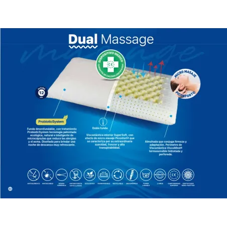 Almohada viscoelástica Dual Massage de Plus Salute