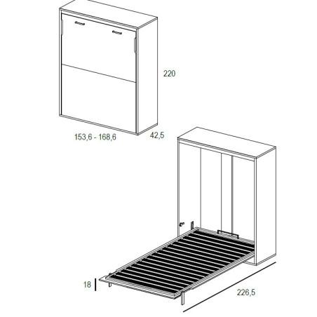 Cama abatible 135/150 automática vertical WT