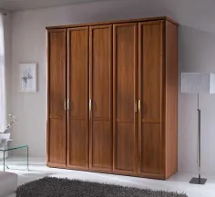 Armario clásico cinco puertas madera/espejo