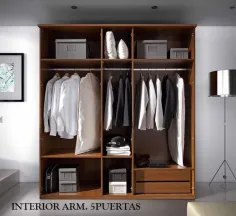 Armario clásico cinco puertas madera/espejo 2