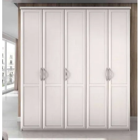 Armario clásico cinco puertas madera/espejo