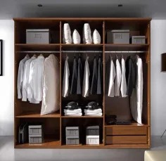 Armario diseño clásico con moldura seis puertas abatibles 2