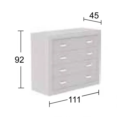 Dormitorio con cómoda y espejo linea clásica colección Parma