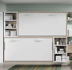 Litera abatible con estanterías Muebles Ros en Mueblesguadalhorce.es