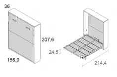 Cama abatible LUR vertical 135X190 en Mueble Descanso Málaga 2